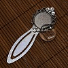 20mm Clear Domed Glass Cabochon Cover for Antique Silver DIY Alloy Portrait Flower Bookmark Making DIY-X0126-AS-NR-3