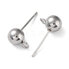 Non-Tarnish 304 Stainless Steel Stud Earring Findings STAS-M323-01B-P-2