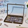 12 Grids Wooden Presentation Boxes with Glass Windows ODIS-WH0086-098-4