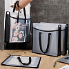 Translucent PP Book Storage Tote Bags with Polyester Handles ABAG-WH0039-68A-3