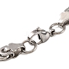 201 Stainless Steel Rhombus Byzantine Chain Bracelets BJEW-B078-143GP-3