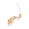 Crystal Rhinestone Mermaid Brooch with Imitation Pearl JEWB-N007-025LG-FF-4