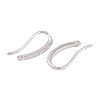 Rack Plating Brass Cubic Zirconia Earring Hooks KK-S374-05P-04-2