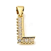 Rack Plating Brass Micro Pave Cubic Zirconia Pendants KK-L226-100G-L-1