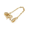 Brass Pave Clear Cubic Zirconia European Safety Chains with Charms KK-L236-15B-G-2