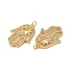 Rack Plating Brass Pave Cubic Zirconia Pendants KK-O142-50G-3