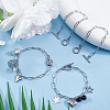 15Pcs 304 Stainless Steel Paperclip Chain Bracelets Set BJEW-SC0001-23-4