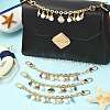 4Pcs 4 Styles Alloy Rhinestone with Acrylic Pearl Bead Charm Cable Chain Bag Decorative Chains HJEW-FS00060-04-5
