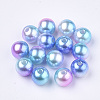 Rainbow ABS Plastic Imitation Pearl Beads X1-OACR-Q174-6mm-02-1