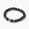 Natural Lava Rock Beads Stretch Bracelets BJEW-JB03850-04-1