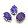 Oval Natural Druzy Agate Links connectors G-F229-13C-2