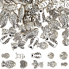 100Pcs 10 Styles Tibetan Style Alloy Beads TIBEB-SC0001-33-1