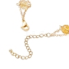 Natural Yellow Quartz Round Beads Link Bracelets for Women BJEW-JB12149-03-4