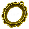 Tibetan Style Alloy Open Back Pendant Cabochons Settings PALLOY-EA416Y-AG-NR-1