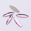 Flat Back K9 Glass Rhinestone Cabochons RGLA-F034-3x11mm-M-3