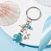 Turtle & Starfish Synthetic Turquoise Pendant Keychains KEYC-JKC00628-01-2