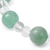 Natural Green Aventurine & Synthetic Quartz Crystal Round Beaded Stretch Bracelets BJEW-JB12246-03-3