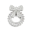 Brass Cubic Zirconia with Glass Pendants KK-Q026-23P-1
