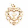 Rack Plating Brass Micro Pave Clear Cubic Zirconia Pendants KK-M229-15G-2