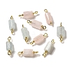 Natural Rose Quartz/Aquamarine Connector Charms FIND-C046-10B-G-1