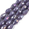 Opaque Solid Color Electroplate Glass Beads Strands X-EGLA-N013-P6mm-B09-1
