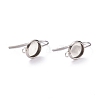 Tarnish Resistant 304 Stainless Steel Earring Settings STAS-O141-03P-2