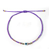 Glass Seed Beads & Resin Braided Bead Bracelets TK7632-4-1