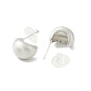 Alloy Chunky Half Round Stud Earrings with 925 Sterling Silver Pins for Women EJEW-G310-04P-2
