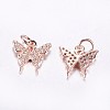Long-Lasting Plated Brass Micro Pave Cubic Zirconia Charms X-ZIRC-F069-32RG-2