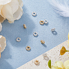 10Pocs 2 Colors Brass Micro Pave Clear Cubic Zirconia Spacer Beads KK-HS0001-53-5