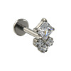Rhombus Titanium Alloy Pave Clear Cubic Zirconia Cartilage Earrings FS-WGE002F-02-2