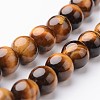 Round Natural Tiger Eye Bead Strands G-J346-13-8mm-1