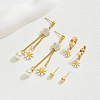 Stainless Steel Sweet Daisy Tassel Earring Sets IJ0618-3