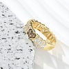 Rack Plating Brass Micro Pave Clear Cubic Zirconia Adjustable Finger Rings for Women RJEW-M028-82G-3