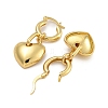 Rack Plating Heart Brass Hoop Earrings EJEW-C116-06G-2