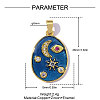 Brass Micro Pave Fuchsia Cubic Zirconia Pendants CU-OY002-07G-2