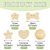 100Pcs 5 Styles Wooden Buttons BUTT-TA0001-46-4