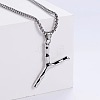 3Pcs Stainless Steel Textured Letter Pendants LW4134-25-1