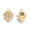 Brass Micro Cubic Zirconia Charms KK-N231-116-NF-1