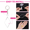 BENECREAT DIY Rhombus with Angle Acrylic Blank Pendant Keychain Making Kits DIY-BC0001-63B-5