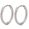 Anti-Tarnish Unisex Rhodium Plated 925 Sterling Silver Hoop Earrings EJEW-AA00271-06P-1
