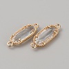 Golden Plated Brass Pave Glass Connector Charms FIND-WH0110-728G-11-2