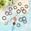 16Pcs 2 Styles Alloy Rhinestone Spring Gate Rings FIND-SP0004-52A-5
