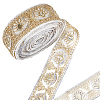 10 Yards Organza Embroidery Flower Ribbons with Paillettes SRIB-WH0011-202B-1