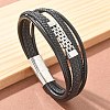 Braided Microfiber Leather Multi-strand Bracelets BJEW-Q010-06A-1