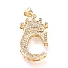 Brass Micro Pave Cubic Zirconia Pendants KK-R138-002C-1