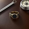 304 Stainless Steel with Glass Finger Rings for Men FS-WGAAEBE-05-2