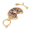 Brass with Pave Cubic Zirconia Toggle Clasps KK-N254-88G-3