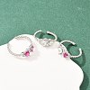 Brass Micro Pave Cubic Zirconia Cuff Open Rings for Women RJEW-C153-04P-1