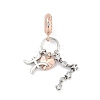 Brass Pendants with Cubic Zirconia European Beads LS-KK-Q015-01B-1
